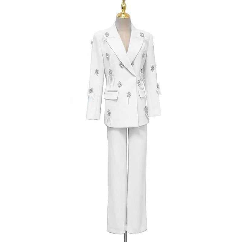Elegant Crystal Blazer Pant set