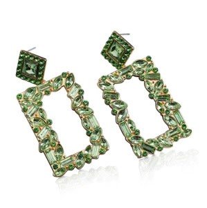 Green crystal earrings