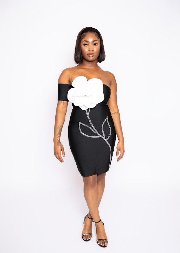 floral diamond strapless Backless stretch