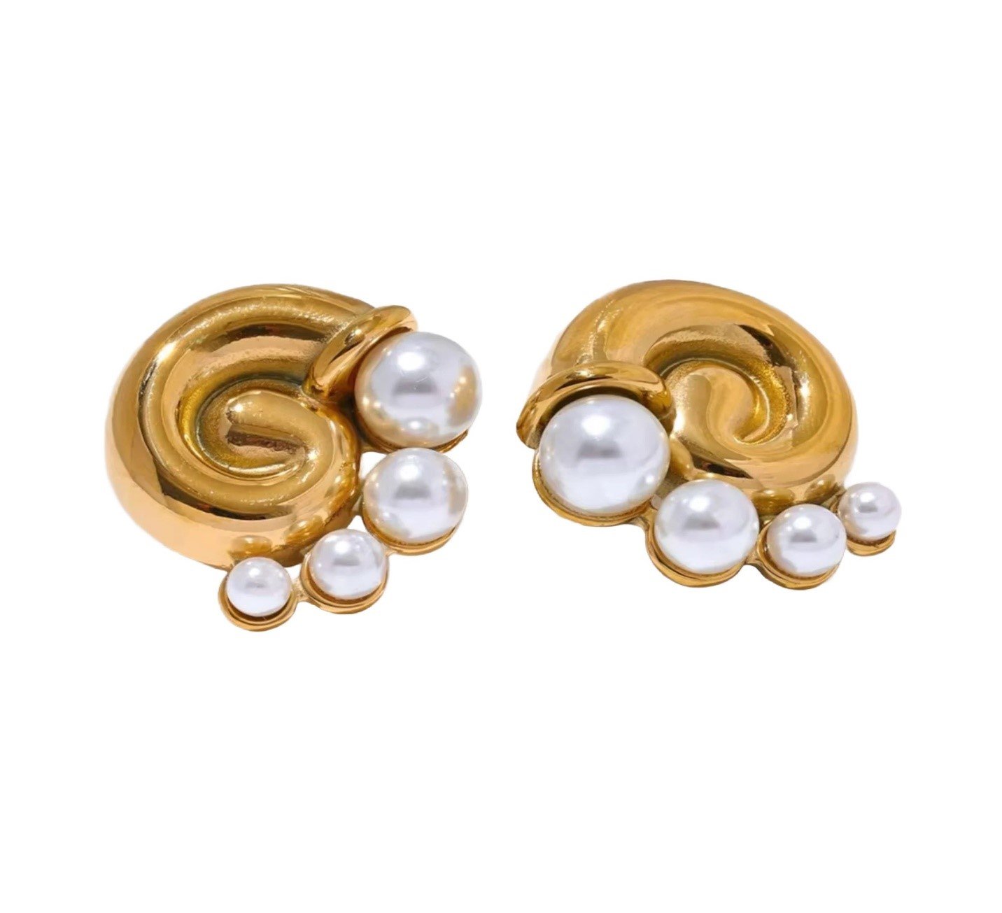 Gold shape stainless steel melting earrings