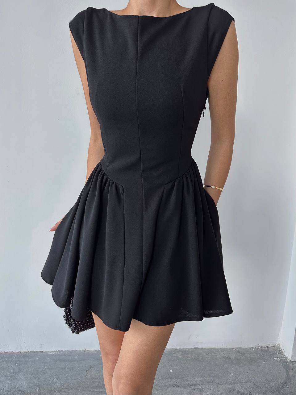Open Back Black Dress