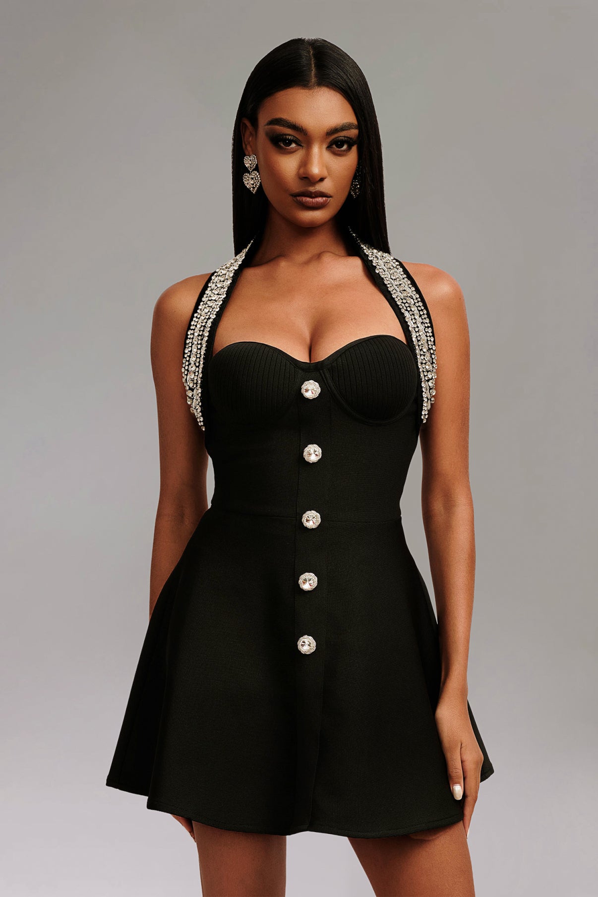 embellished halter dress