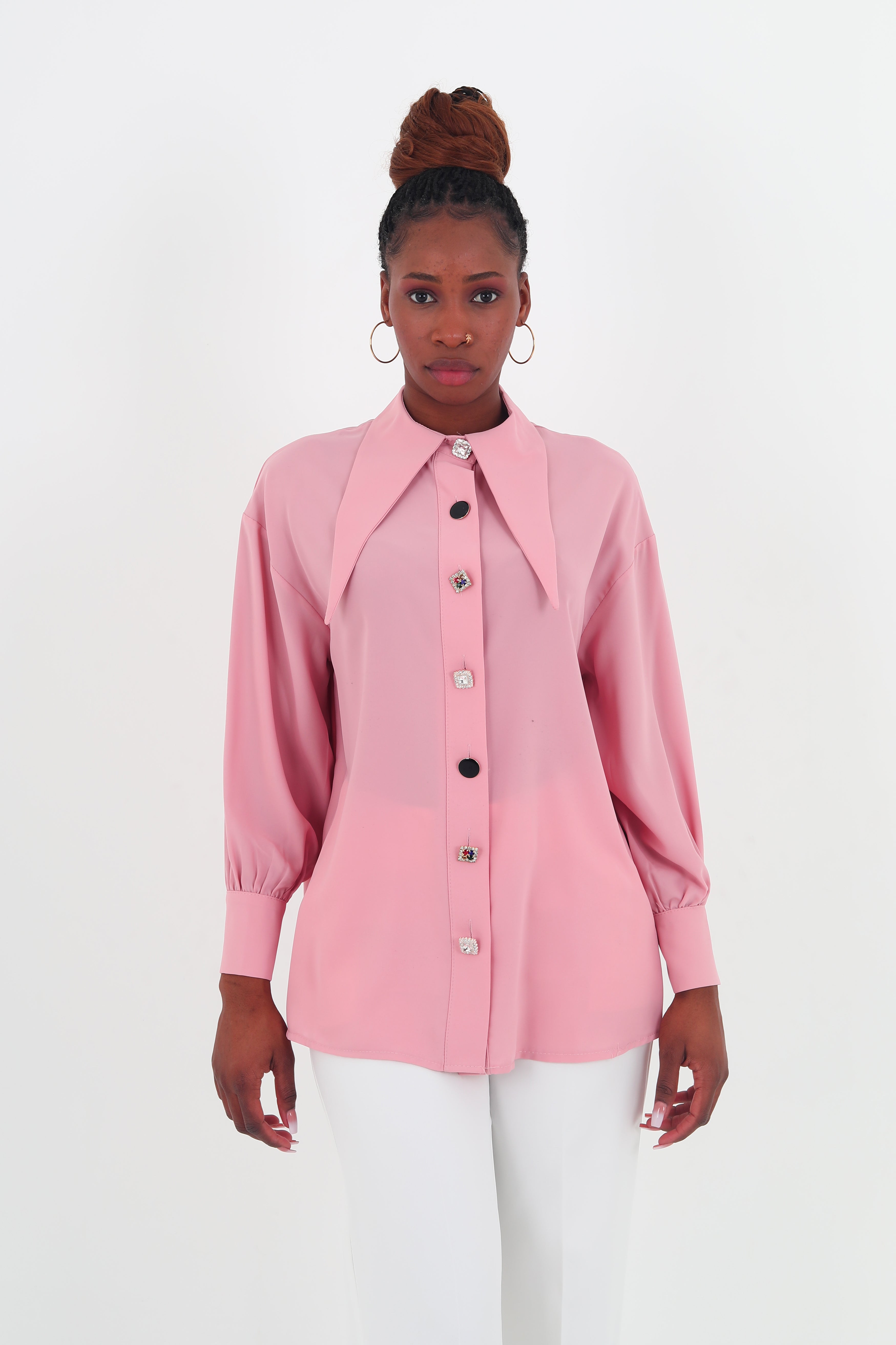 Beautiful Pink Long Sleeve Top Women Wear