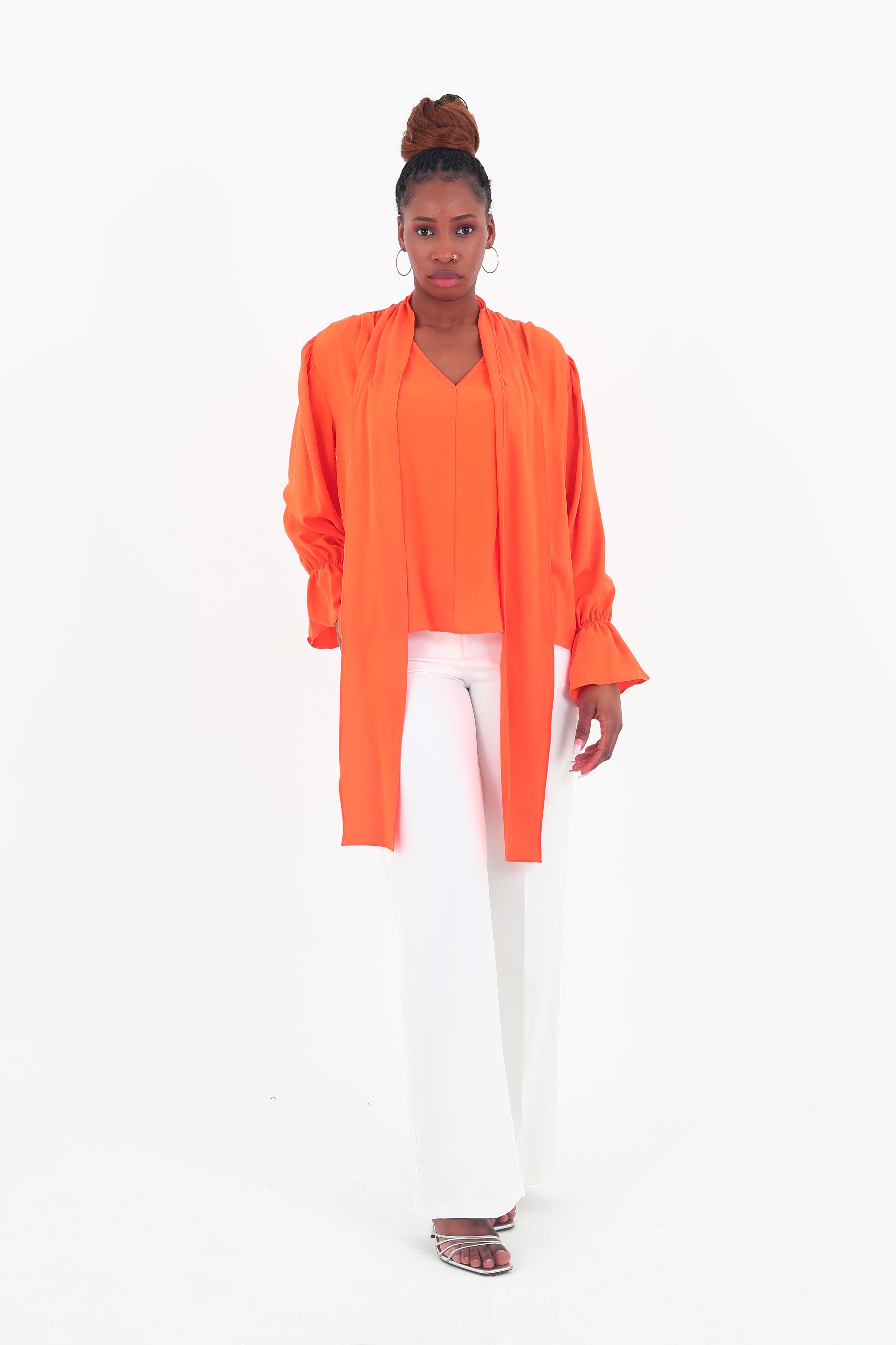 Chamie Orange fashion Top