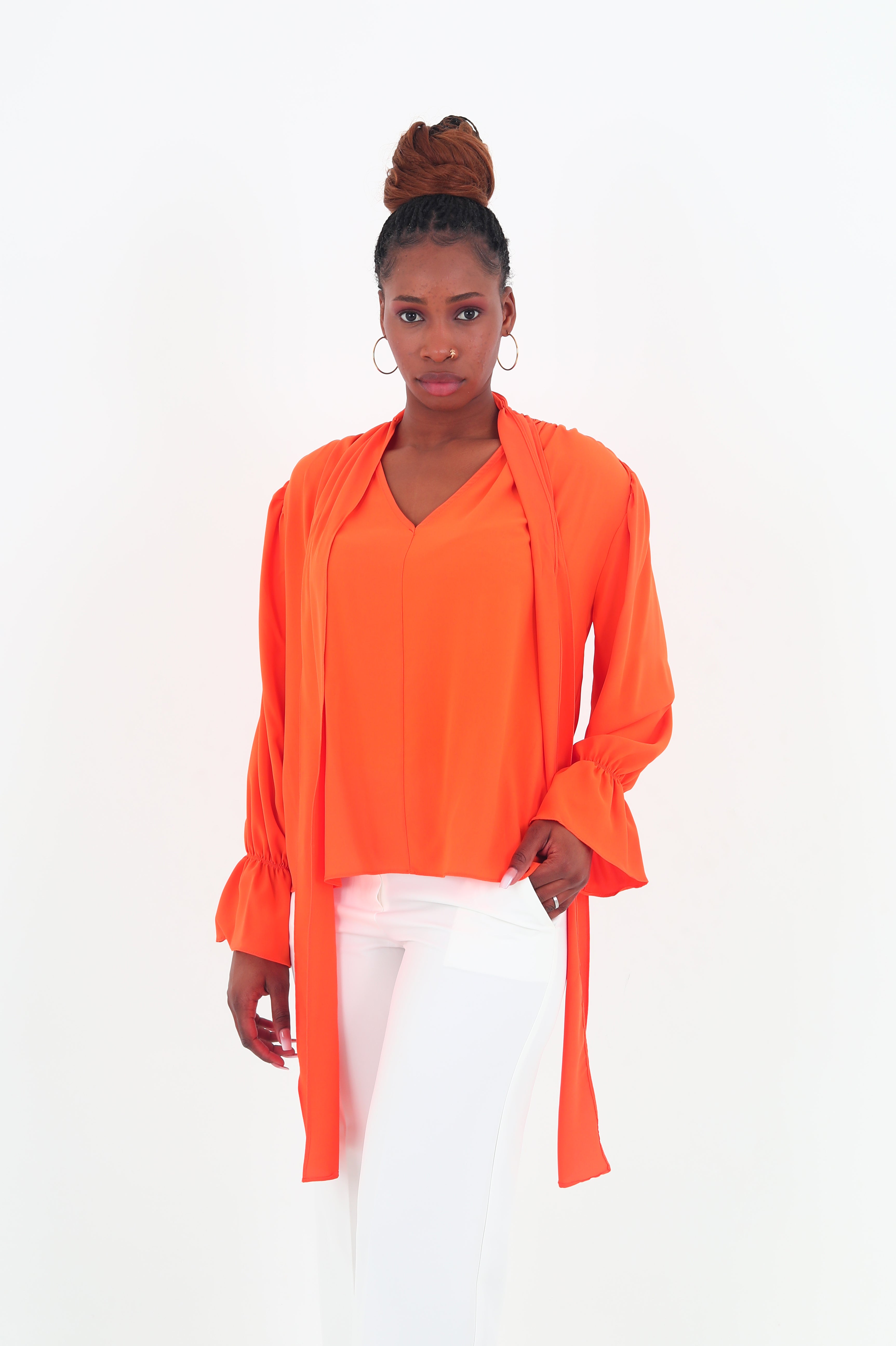 Chamie Orange fashion Top