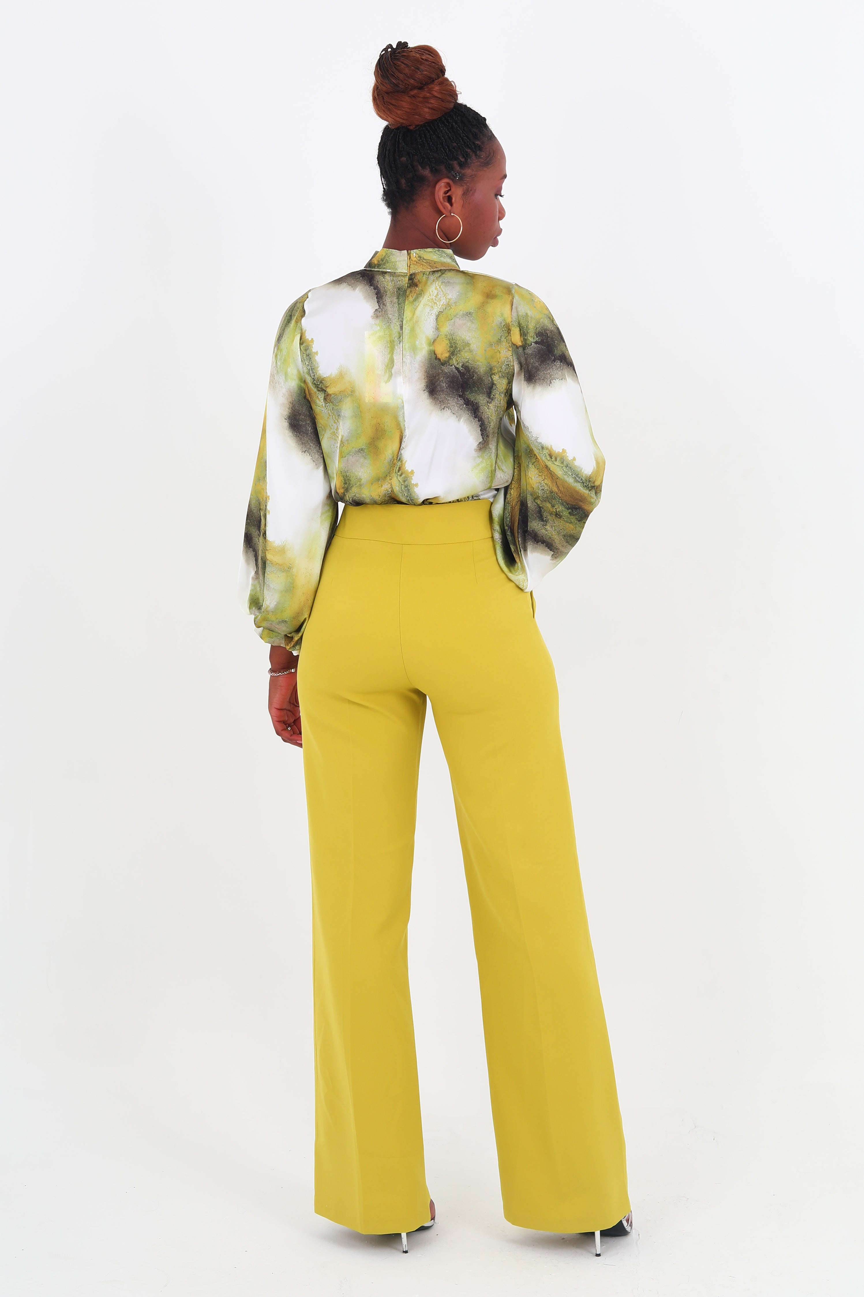 Chamie Printed Long Sleeve Pants Set