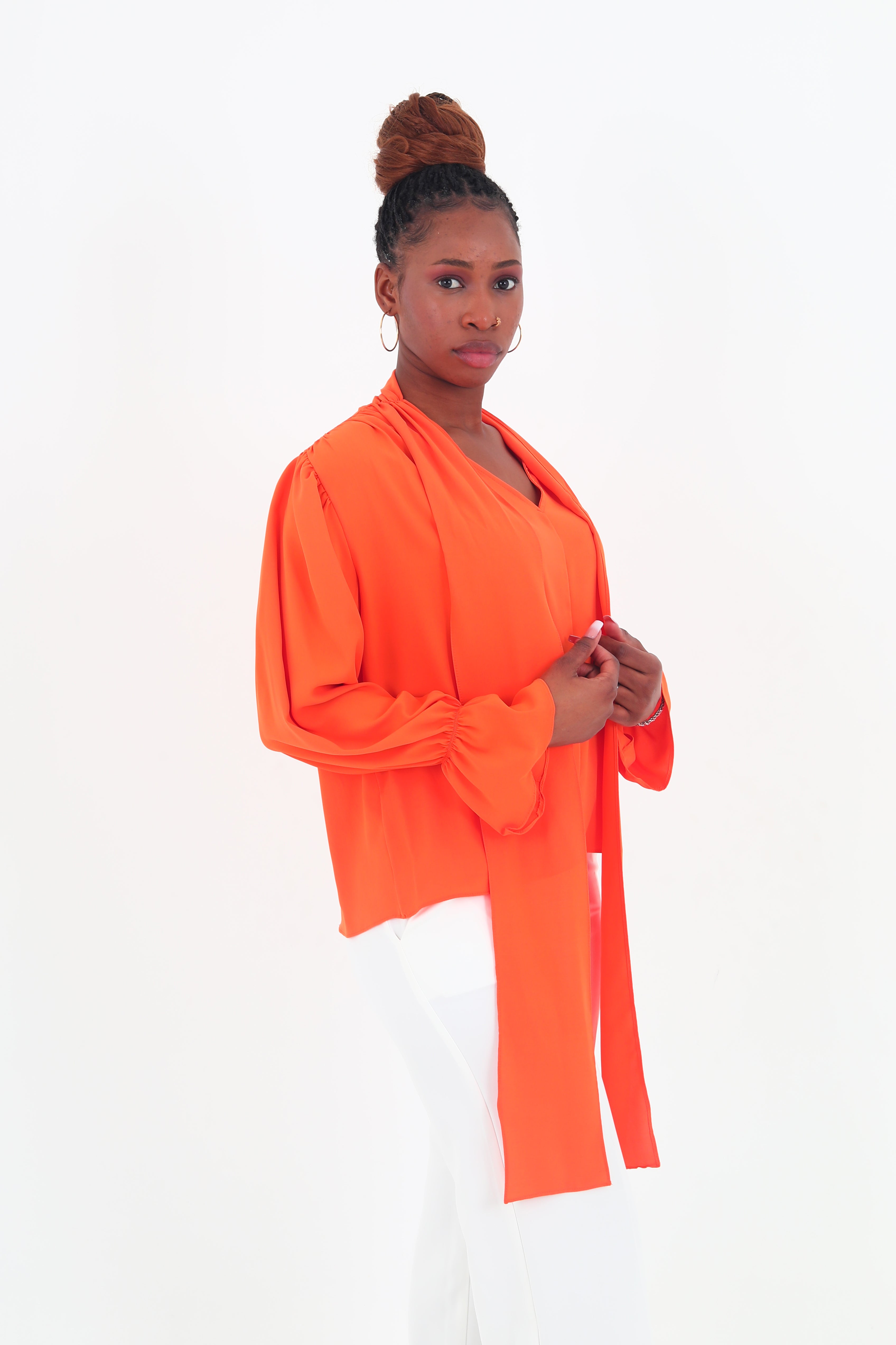 Chamie Orange fashion Top