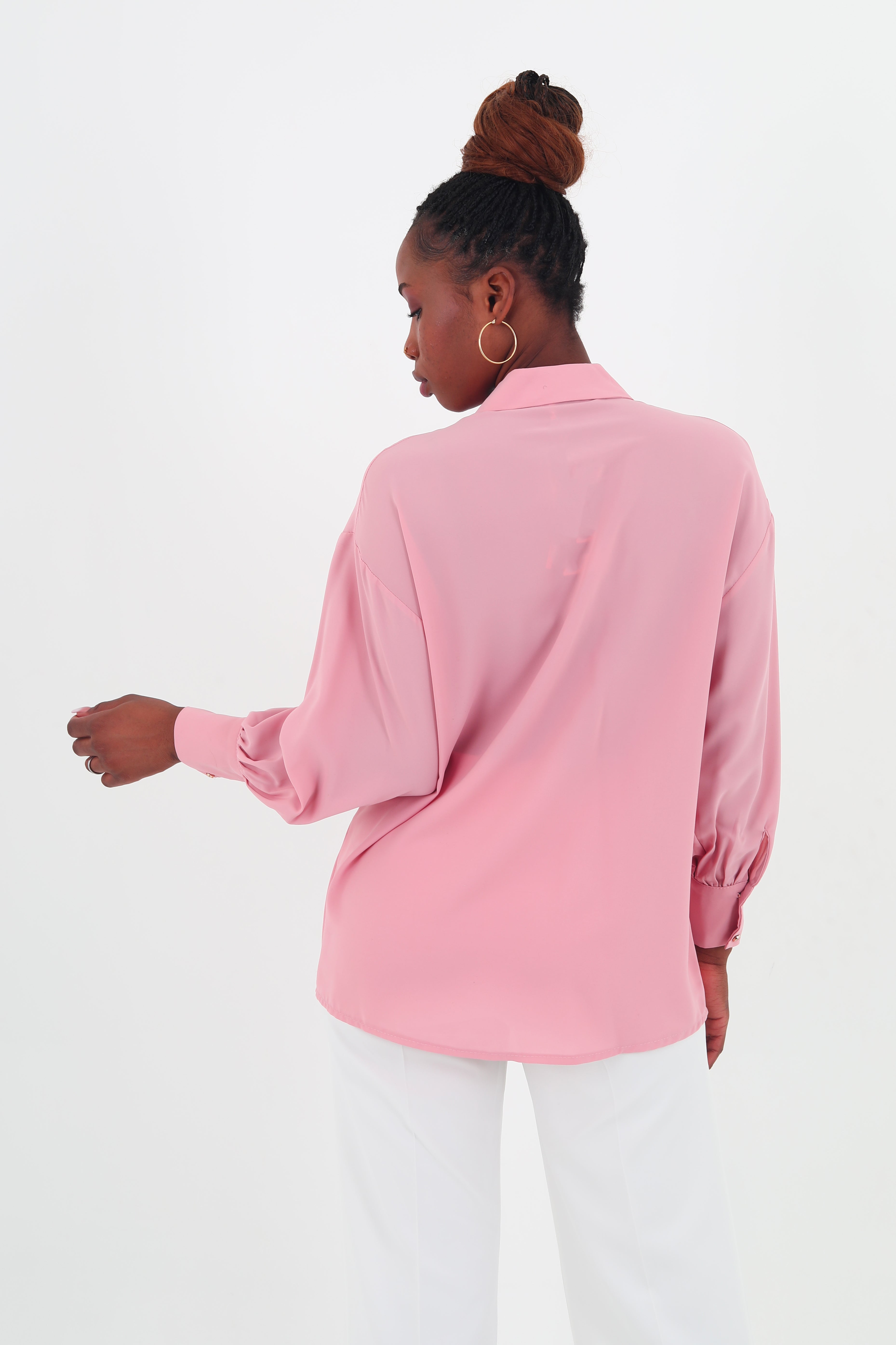 Beautiful Pink Long Sleeve Top Women Wear
