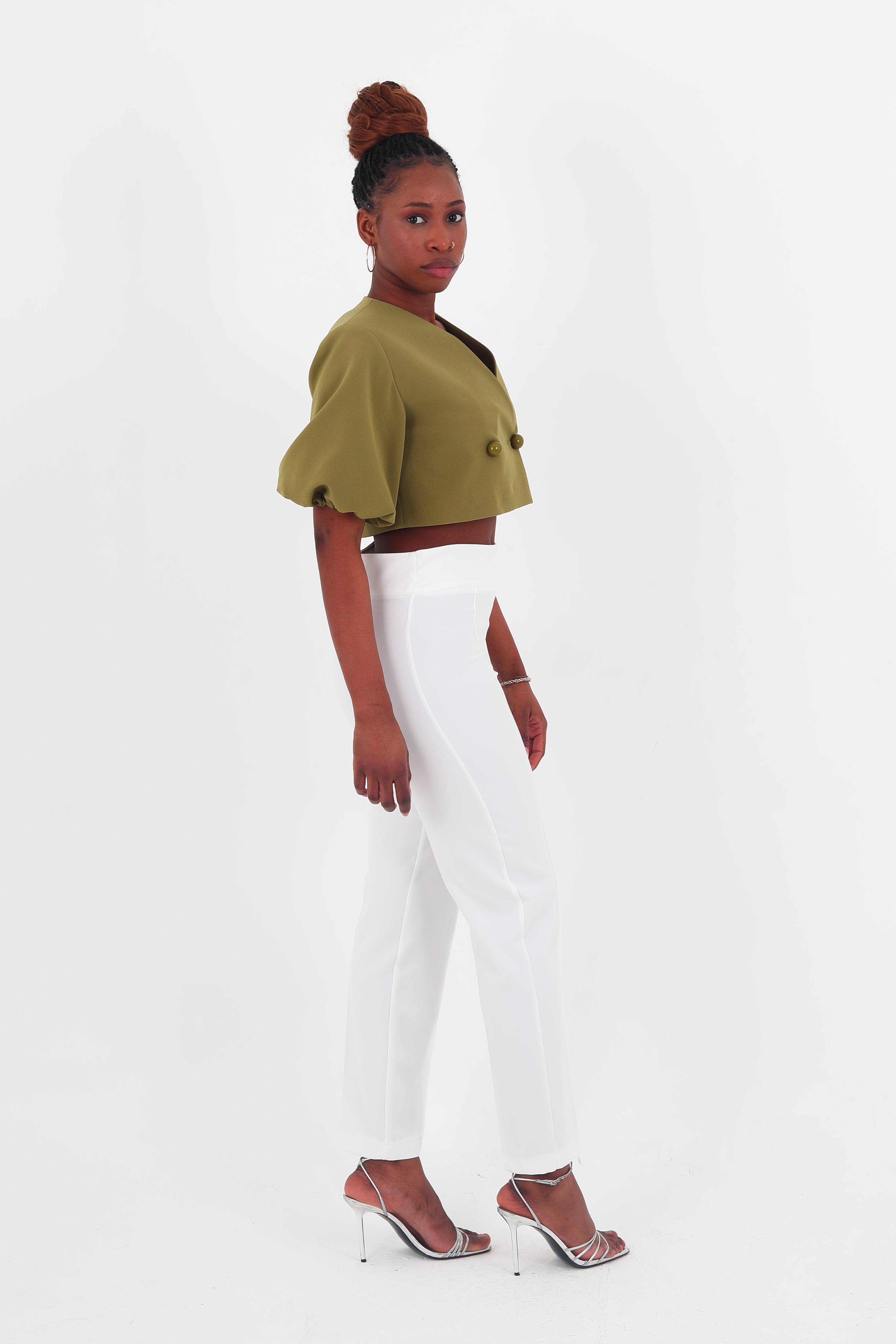 Classic Cropped V Neck Top