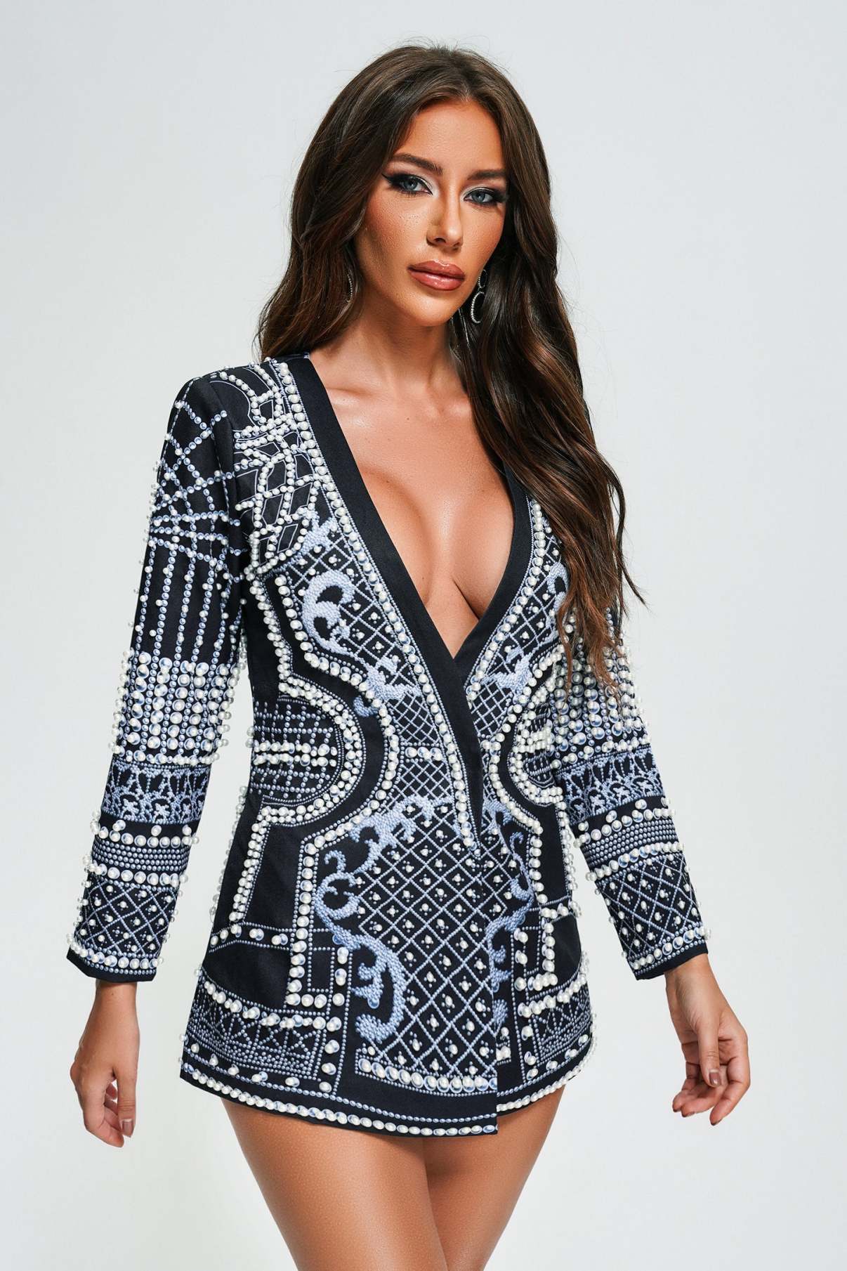 Elegant Pearl Blazer dress