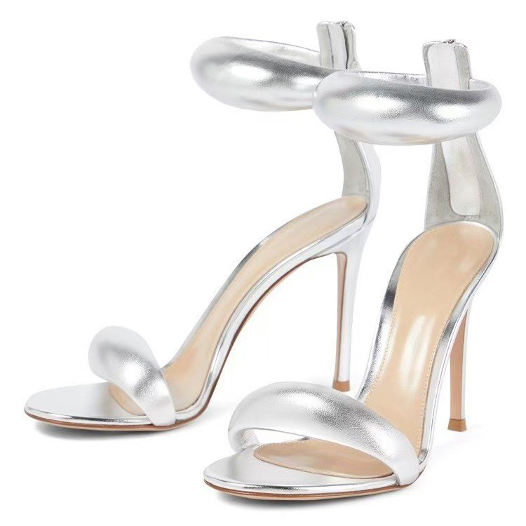 Silver High Heel Sandals