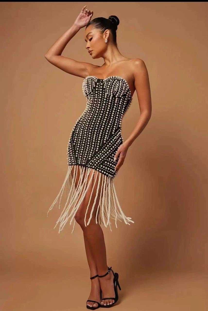 Tassel Tube Bandage Mini Dress