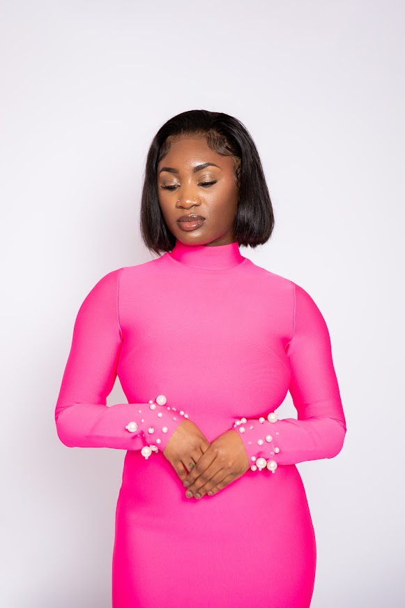 long sleeve pearl dress