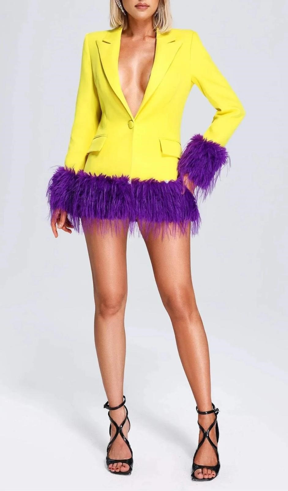 nasty gal feather blazer dress