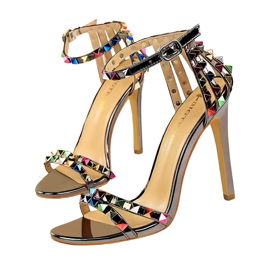 open toe high heel sandals