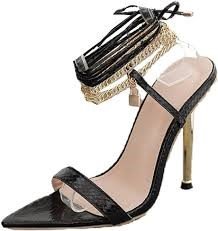 black strappy high heels