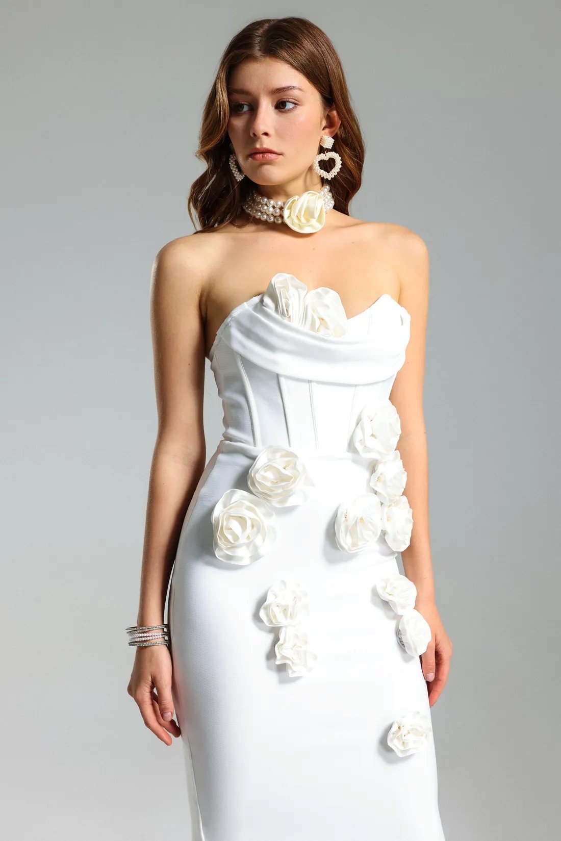 white bandage maxi dress