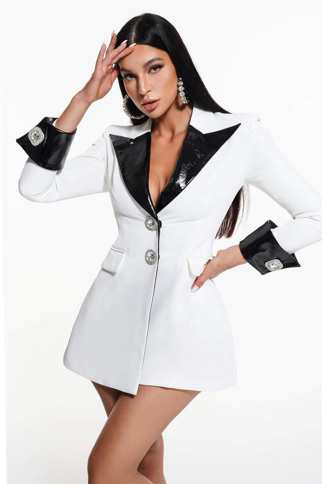 white blazer dress