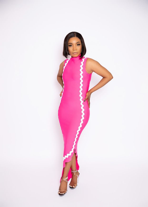 white midi bandage dress