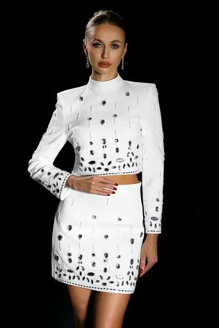 womens white skirt suit